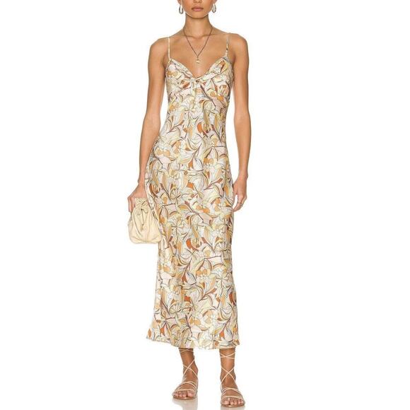 l*space Dresses & Skirts - L*Space Satin Midi Slip Dress Womens Small in Soulshine Floral Joanna